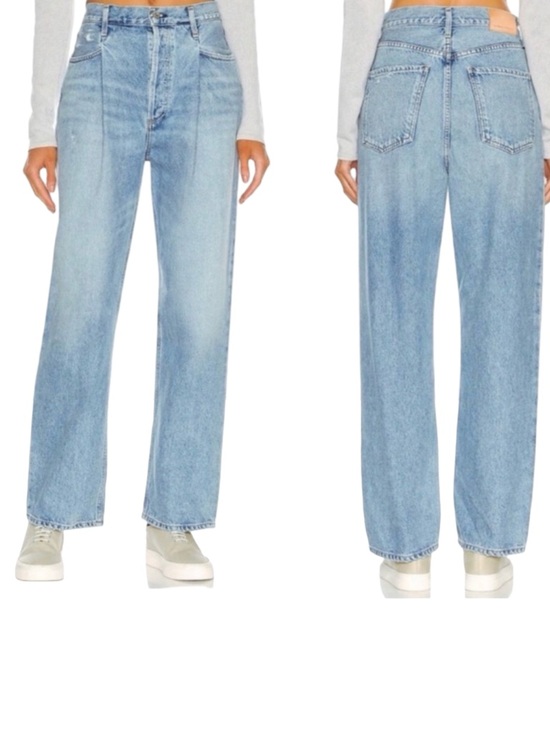 Citizens Of Humanity Denim - Citizens of Humanity Franca Pleat Front Jeans Spirited Wash High Rise Light Wash